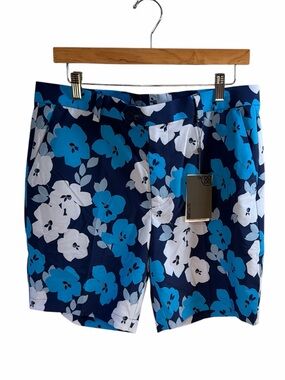 G/Fore G4 Men’s Maverick Hybrid Blue Floral Stretch Golf Shorts PGA Size 32 NWT